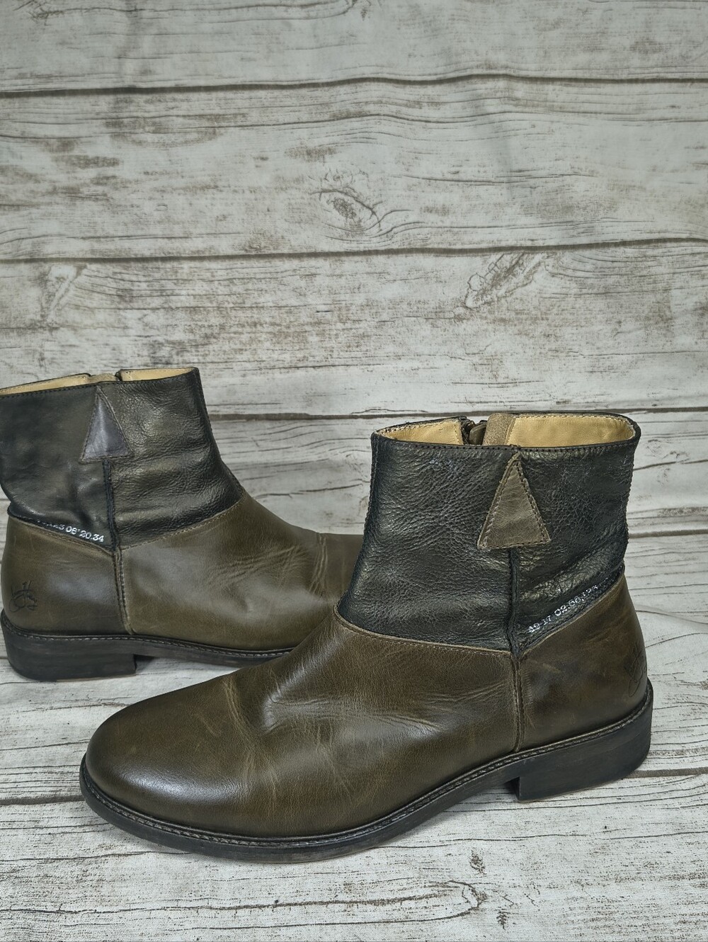 John Fluevog Green Feature Holden Contrast Ankle Boot Men Size 9